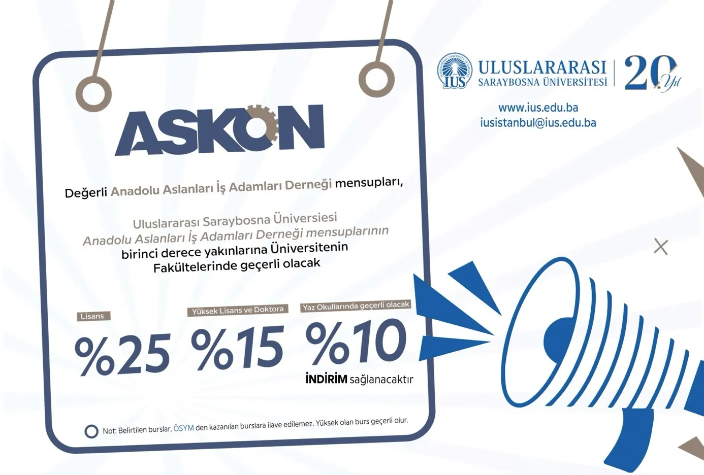 ASKON ve Uluslararası Saraybosna Üniversitesi (IUS) Arasında İş Birliği Anlaşması